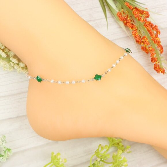 "Handmade Anklet – Elegant & Delicate Jewelry for Women | UNVRC1343 - Picture 2 of 10